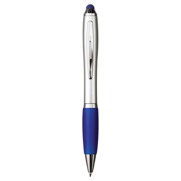 5 1/2" x 7/16" retractable ballpoint pen with silver barrel that... from ASI 52840 Evans Manufacturing