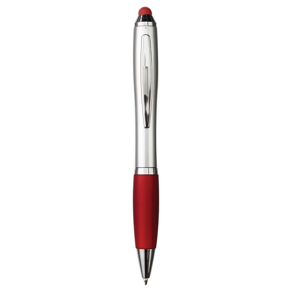 5 1/2" x 7/16" retractable ballpoint pen with silver barrel that... from ASI 52840 Evans Manufacturing