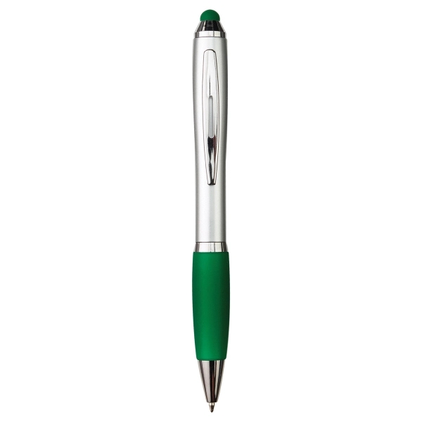 5 1/2" x 7/16" retractable ballpoint pen with silver barrel that... from ASI 52840 Evans Manufacturing