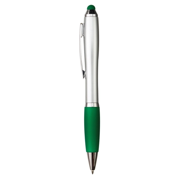 5 1/2" x 7/16" retractable ballpoint pen with silver barrel that... from ASI 52840 Evans Manufacturing