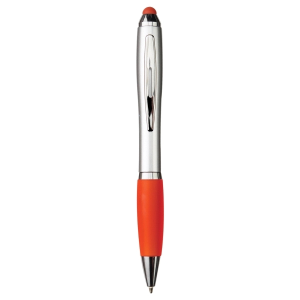 5 1/2" x 7/16" retractable ballpoint pen with silver barrel that... from ASI 52840 Evans Manufacturing