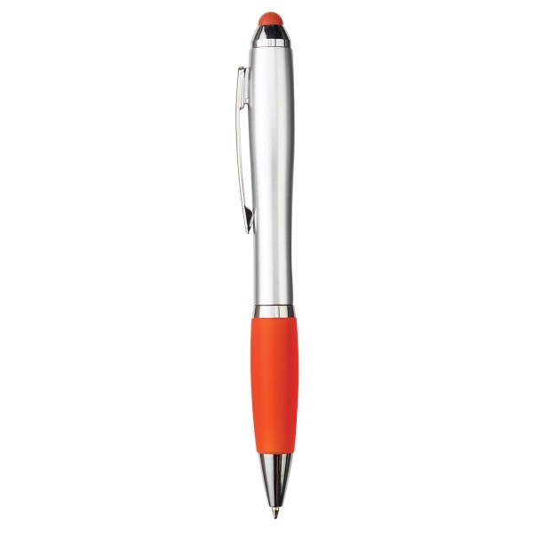 5 1/2" x 7/16" retractable ballpoint pen with silver barrel that... from ASI 52840 Evans Manufacturing