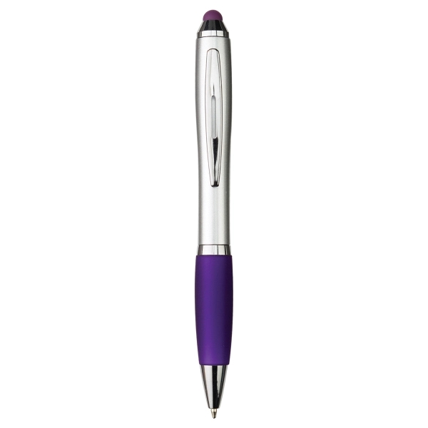 5 1/2" x 7/16" retractable ballpoint pen with silver barrel that... from ASI 52840 Evans Manufacturing