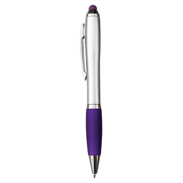5 1/2" x 7/16" retractable ballpoint pen with silver barrel that... from ASI 52840 Evans Manufacturing