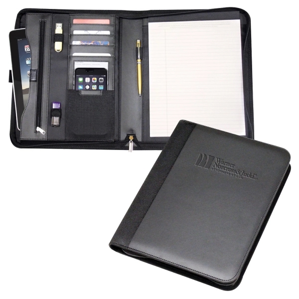 Durahyde with 1200D twill  padfolio zip around features a padded... from ASI 79384 Preferred Nation Inc