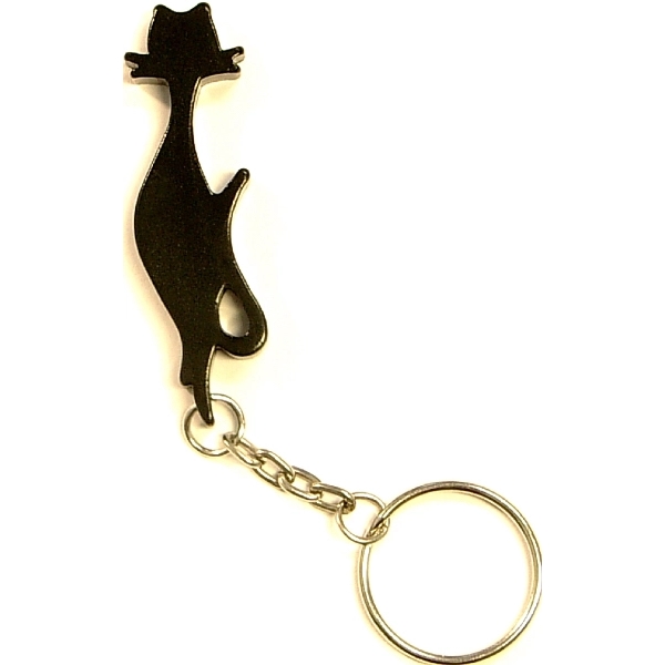 Cat shape bottle opener with key chain and carabiner... from ASI 74585 Nu Promo International / Nu Promo Line