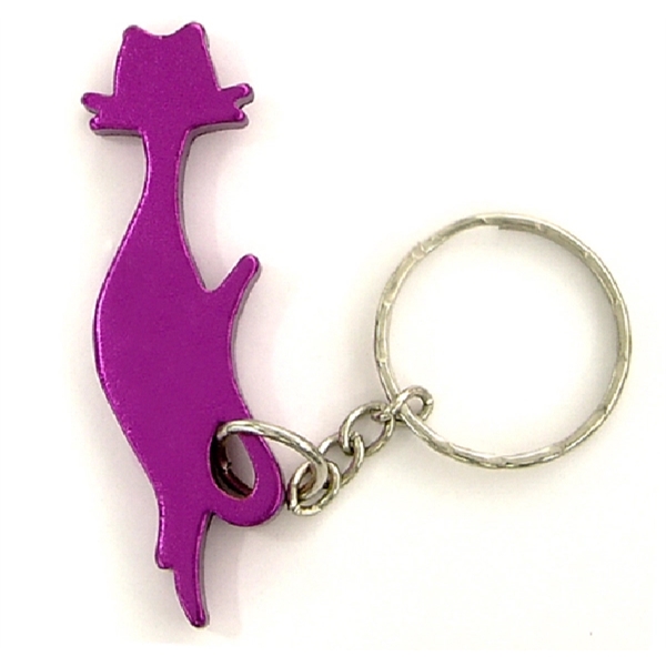 Cat shape bottle opener with key chain and carabiner... from ASI 74585 Nu Promo International / Nu Promo Line