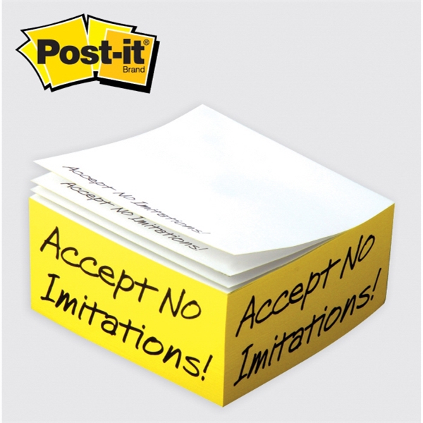 4" x 4" x 2" custom printed half cube adhesive note... from ASI 91240 3M/Promotional Markets Dept