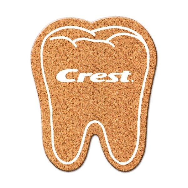 Tooth-shaped cork coaster, 3.75" x 1/8"... from ASI 90807 Tekweld