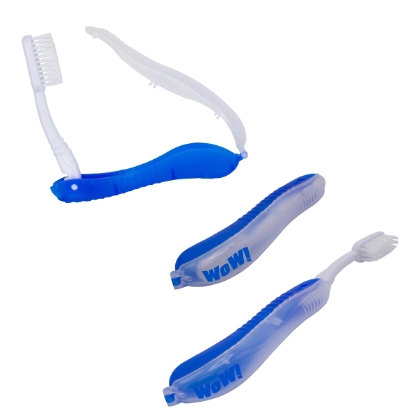 FDA-approved folding toothbrush measuring approximately 4.5" L x 0.5" W when... from ASI 90807 Tekweld