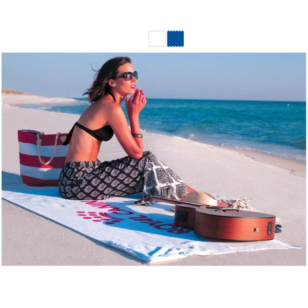 Kangaroo beach towel with a zippered, water-resistant pocket.... from ASI 91605 Towel Specialties