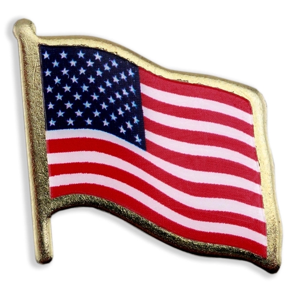 3/4" x 5/8" metal American flag stock lapel pin. Made in... from ASI 52263 EMT / EMT