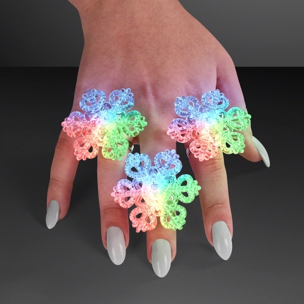 Winter Lights LED Snowflake Ring, Christmas Jewelry with Color Change Lights.... from ASI 34194 ALightPromos / Alight Promotional Products
