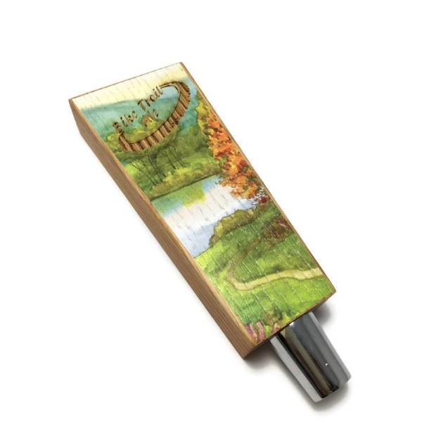 2.5" x 5/5" x 1" engravable wood tap handle with chrome... from ASI 72657 Active Life Promo / Apres Ski Ingrain Promo