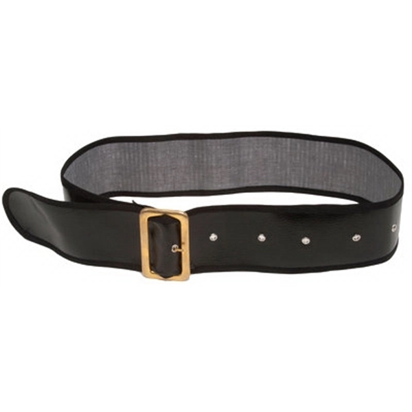 Shiny Black Belt w/Gold Buckle.  Color: As Shown.  Packed... from ASI 63090 Jacobson Hat Co Inc / J Hats®