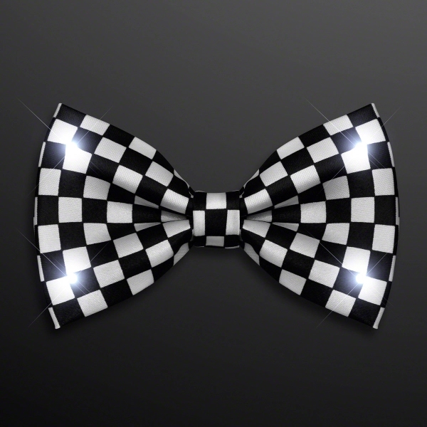 Checker Pattern LED Bow Tie with White Lights, One Size Fits... from ASI 34194 ALightPromos / Alight Promotional Products