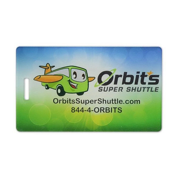 1/8" thick luggage tag with a loop strap.... from ASI 59080 Halls & Company