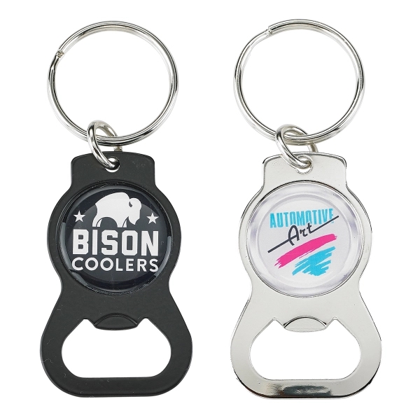 Bottle opener key tag with a split ring and available in... from ASI 46170 Compass Industries Inc