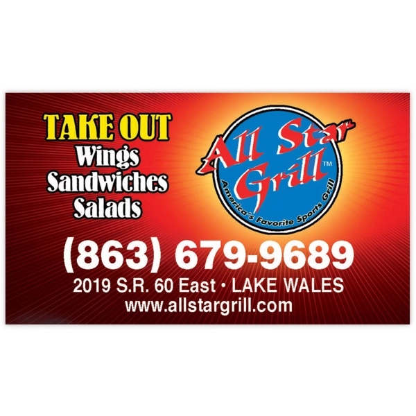 4-mil thick business card label made of vinyl.... from ASI 59080 Halls & Company