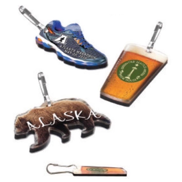 Acrylic zippers made with 1/16" clear acrylic with 1/16" black acrylic... from ASI 72521 Morris Magnets / Laser Cuts