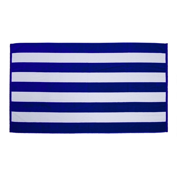 35" x 60" cabana stripe cotton terry velour beach towel with... from ASI 90913 Terry Town