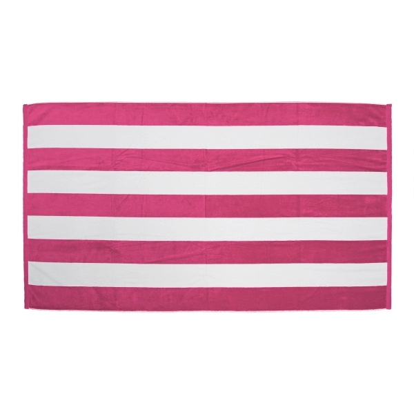 35" x 60" cabana stripe cotton terry velour beach towel with... from ASI 90913 Terry Town