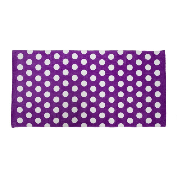 Polka dot print velour beach towel, 30" x 60".... from ASI 90913 Terry Town / Terry Town