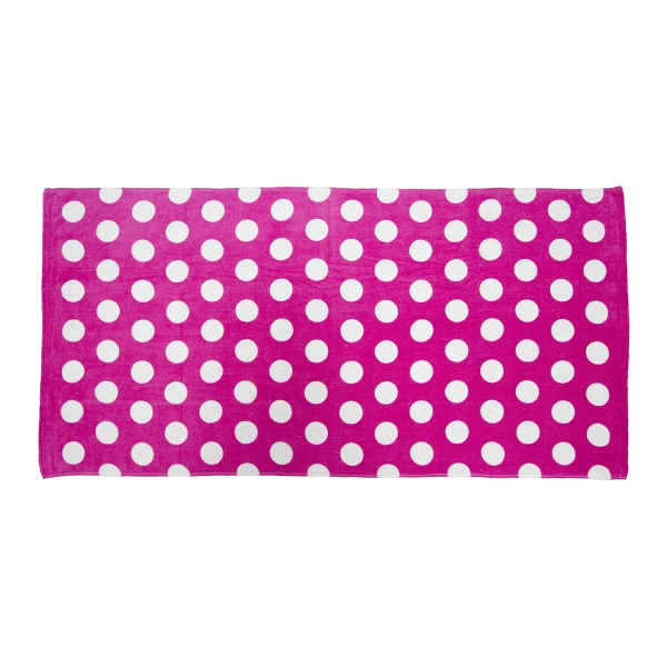 Polka dot print velour beach towel, 30" x 60".... from ASI 90913 Terry Town / Terry Town