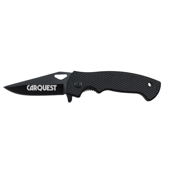 Pocket knife with 3 1/2" black stainless steel blade and 4... from ASI 46170 Compass Industries Inc