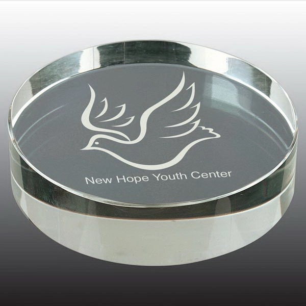 3.125" round paperweight made of crystal with a velvet-lined gift box... from ASI 74601 Calico