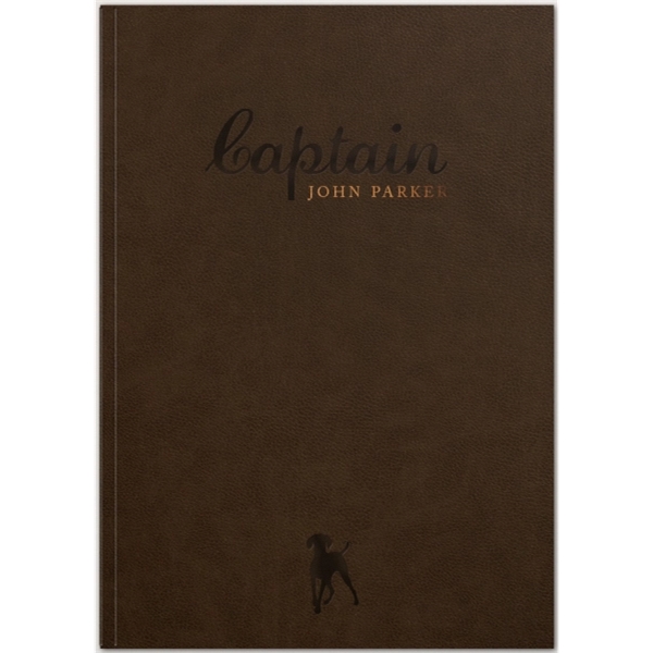 7" x 10" textured rustic leather flex notebook with foil imprint,... from ASI 91340 Journalbooks/Timeplanner Calendars