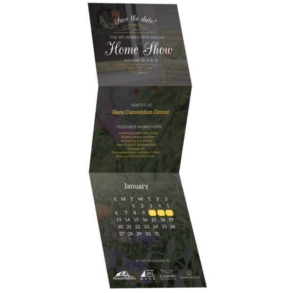 Custom Tri-Fold Calendar on 12 pt. smooth finish white cardstock. ... from ASI 95280 Warwick Publishing Co / Warwick