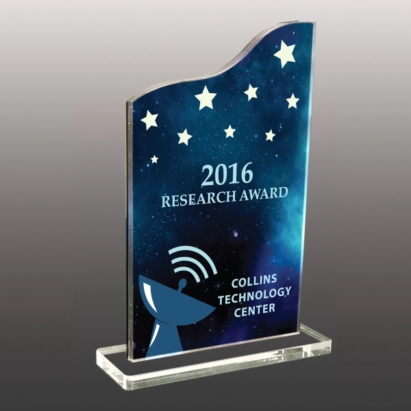 3/8" thick acrylic award with clear base and customization.... from ASI 72521 Morris Magnets
