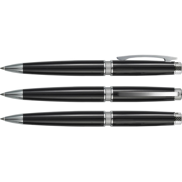 Bedford ball twist-action pen with a glossy finish on red and... from ASI 82498 RiteLine LLC