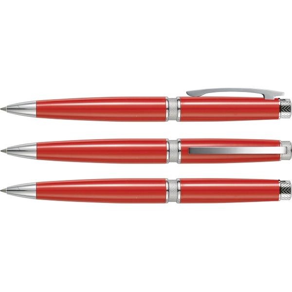 Bedford ball twist-action pen with a glossy finish on red and... from ASI 82498 RiteLine LLC