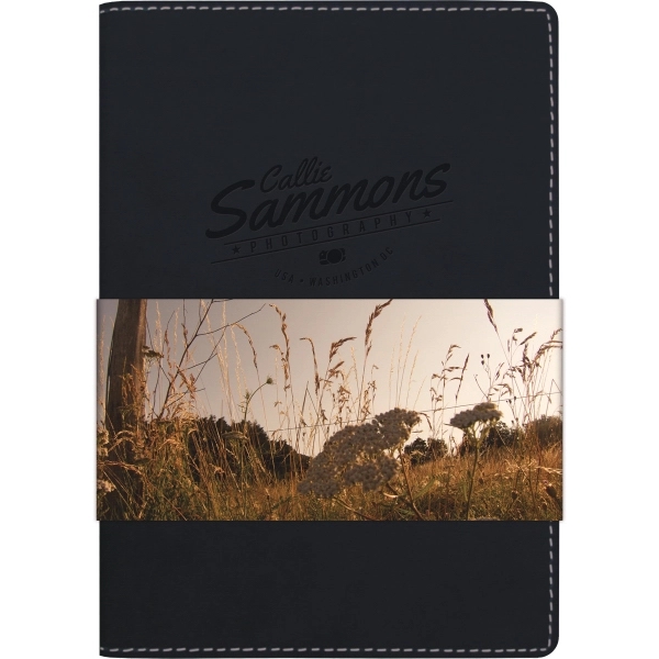 5" x 7" refillable perfect-bound journal with full-color graphic wrap, elastic... from ASI 91340 Journalbooks/Timeplanner Calendars