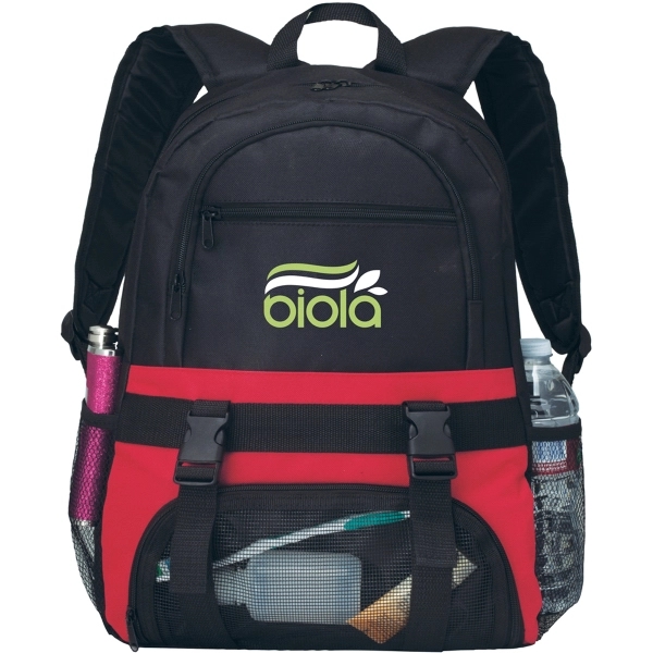 Trek backpack Made of 680 denier Polyester and measures 12"W x... from ASI 46755 Cosmo Promos