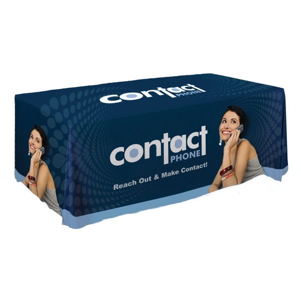 104" x 65" three sided  4' table cover with pleated... from ASI 36558 Aprons, Etc.