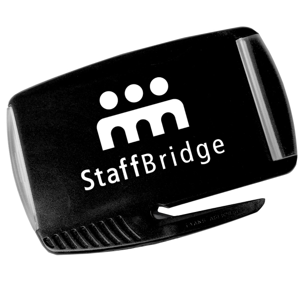 Letter opener and staple remover, holds standard business card.... from ASI 52840 Evans Manufacturing