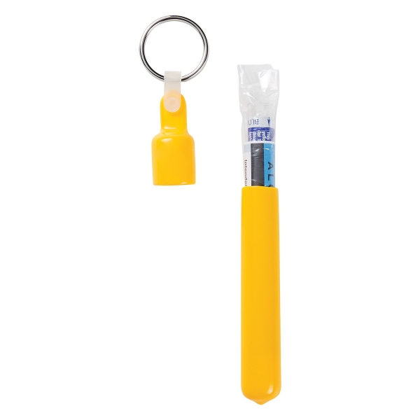 USA-made breathalyzer key tag with disposable single-use tester containing color-changing powder.... from ASI 61125 Hit Promotional Products