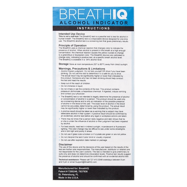 USA-made breathalyzer key tag with disposable single-use tester containing color-changing powder.... from ASI 61125 Hit Promotional Products