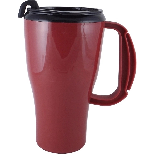 16 oz travel mug with double wall insulation, snap on thumb... from ASI 67075 Leprechaun Promotions, LLC / Leprechaun Promotions
