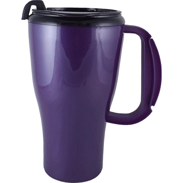 16 oz travel mug with double wall insulation, snap on thumb... from ASI 67075 Leprechaun Promotions, LLC / Leprechaun Promotions