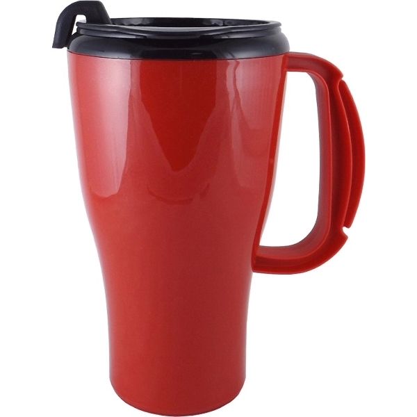16 oz travel mug with double wall insulation, snap on thumb... from ASI 67075 Leprechaun Promotions, LLC / Leprechaun Promotions