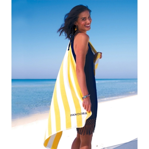 30" x 60" basic weight striped towel.... from ASI 91605 Towel Specialties