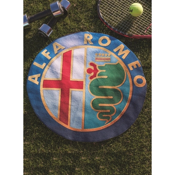 ColorFusion hot round sports towel with a woven-in Versa-Loop for easy... from ASI 91605 Towel Specialties