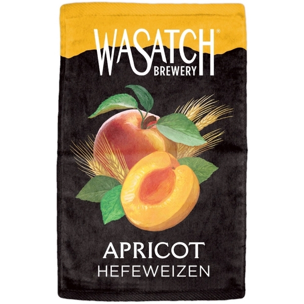 ColorFusion golf towel with its own sewn-in loop for easy hanging.... from ASI 91605 Towel Specialties