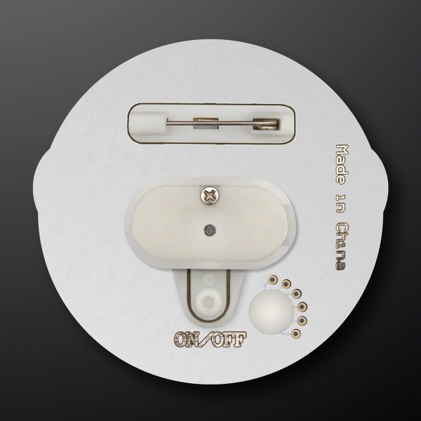 Heart Eyes Emoji LED Blinking Pins, 1.75" Diam. Blank Product (Domestic... from ASI 34194 ALightPromos / Alight Promotional Products