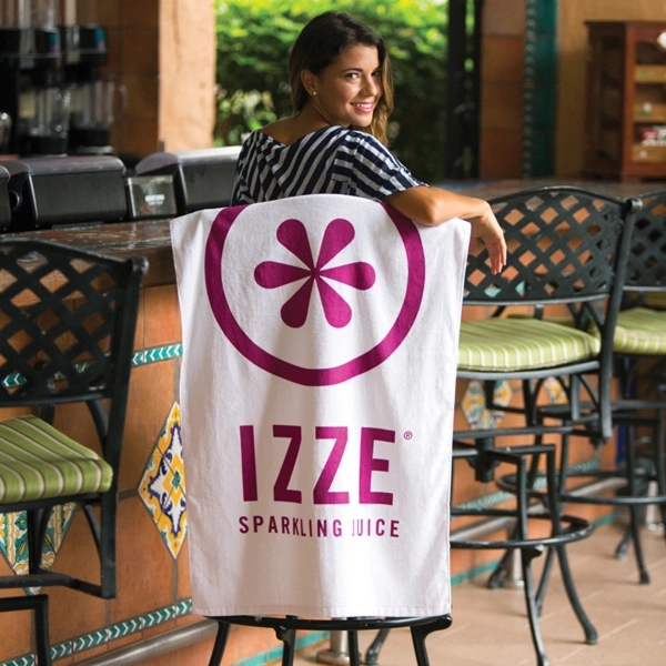 100% cotton terry velour white beach towel measuring 24" x 42"... from ASI 79750 Pro Towels