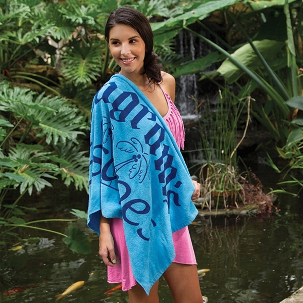 100% cotton terry velour beach towel measuring 24" x 42"... from ASI 79750 Pro Towels